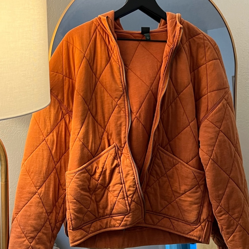 Target Wild Fable Burnt Orange Quilted Jacket Size Small